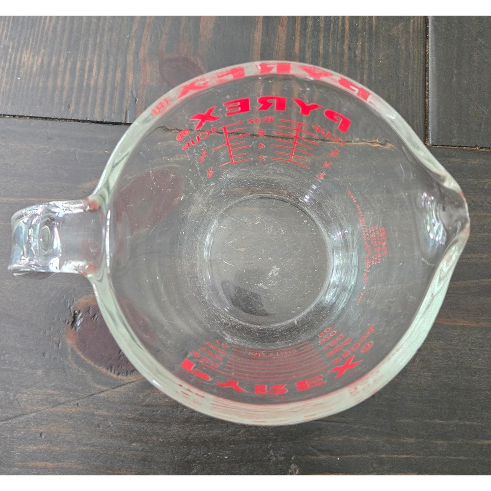 Vintage Pyrex 1 Cup Glass Measuring Cup Red Lettering Model 508 Corning USA 8oz - Picture 6 of 7